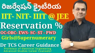 JEE Mains Reservation Criteria in Telugu | Home State Quota in NIT | OC OBC EWS SC ST Supernumerary