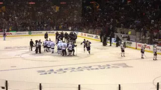 Handshakes after the Blues win!
