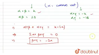 Find the value of 'k' for which the following set of quadratic equations has exactly one common root