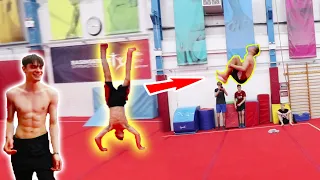 HE LANDED FULL IN BACK OUT ON GYMNASTICS SPRING FLOOR!