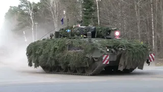 Bundeswehrkonvois mit Leopard ,Puma. Bergepanzer Büffel, Fuchs/ German Military columns with Leopard