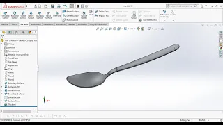 SolidWorks Surface Tutorial - Make Spoon in Solidworks