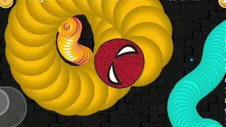 worms zone io !! cacing besar superhero spiderman || slither snake ❗Giant worms