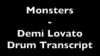 Monsters - Demi Lovato - Drum Transcript DIFFICULTY 2/5 ⭐️