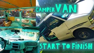 Off Grid CamperVan Build in 4 Minutes || Minimalist Camper Van Conversion