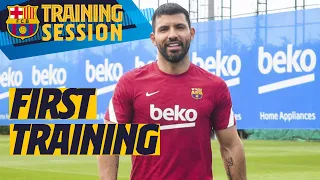 🔥 KUN AGÜERO'S FIRST TRAINING WITH BARÇA 😱