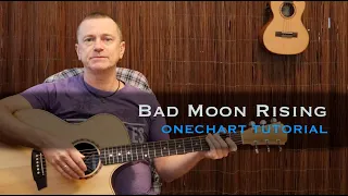 Bad Moon Rising Creedence Clearwater (CCR) guitar lesson tutorial [free tab]