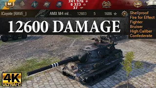 AMX M4 mle. 54 video in Ultra HD 4K🔝 12600 DAMAGE, 5 kills, 1686 exp, 3450 block 🔝 World of Tanks ✔️