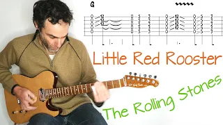 Rolling Stones - Little Red Rooster - Slide guitar lesson / tutorial / cover with tab