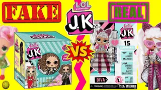 Unboxing weird Fake toys! (fake lol surprise jk series Diva and Queen b pt 2).  Fake lol vs real lol