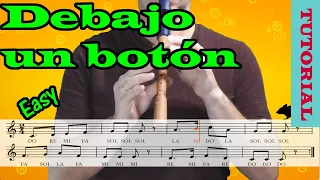 Debajo un botón - Tutorial flauta con partitura | Karaoke instrumental