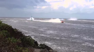 Team Navy Offshore Superboat rollover Rd 1 Australian Offshore Superboat Championship