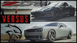 SRT Hellcat vs. Corvette C7 Z06 | 1/2 Mile Drag Race