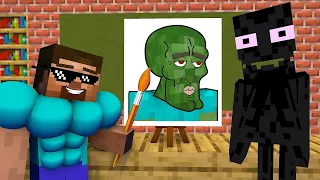 Monster School : DRAWING CHALLENGE 7 - Minecraft Animation