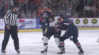 Keegan Lowe Fight in Calder Cup Playoffs