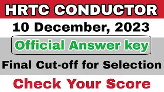 HRTC Conductor Official Answer key | Final cut-off for Selection | hpexamaffairs