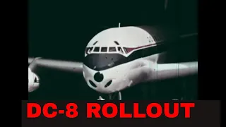 DOUGLAS DC-8 JET ROLLOUT, GROUND TESTS & FIRST FLIGHT XD31454