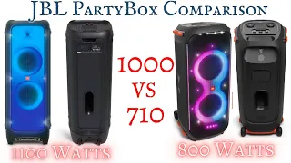 JBL Partybox 1000 VS JBL Partybox 710 - Comparison -  CRAZY BASS TEST