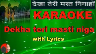 Dekha teri mast nigahon-Duet  karaoke with Lyrics