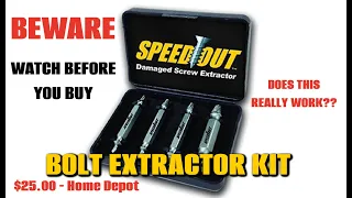 BEWARE - Speed Out Bolt  Extractor- Mechanics Review !