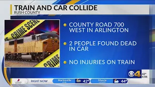 2 dead after train crashes into car in Rush County