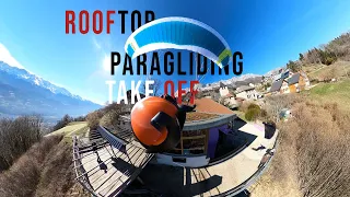 PARAGLIDER TAKES OFF FROM ROOFTOP - GOPRO MAX