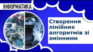 Інформатика 7 клас | Створення лінійних алгоритмів зі змінними