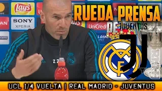 Real Madrid - Juventus RUEDA DE PRENSA de ZIDANE Previa Champions (10/04/2018)