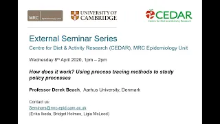 How does it work? Using process tracing methods to study policy processes - Prof Derek Beach