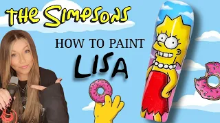 🎷 How To Paint Lisa Simpson | Step By Step Nail Art Tutorial | The Simpsons Nails Design