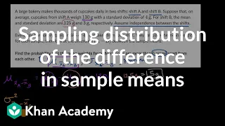 Sampling distribution of the difference in sample means | AP Statistics | Khan Academy