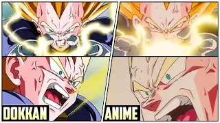 STR Final Flash Vegeta DOKKAN VS ANIME COMPARISON