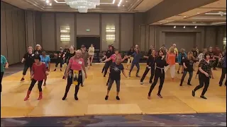 Straight Line  -- Line Dance Demonstration with Maggie Gallagher in Texas