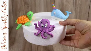 Cute Octopus, Nawhal and Turtle - Under the Sea animals