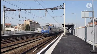 Passage d'un train mi-Z20500 et mi-Z8800 puis un Z5600 a Vitry-sur-Seine sur un RER C