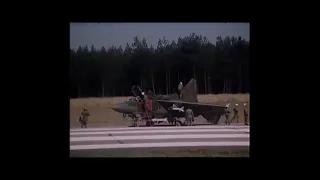 East German MiG-23MF deployment on highway in 1983