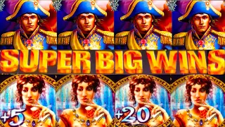 **SUPER BIG WINS!** 45 Free Spins! Napoleon & Josephine WMS Slot Machine Bonus Wins