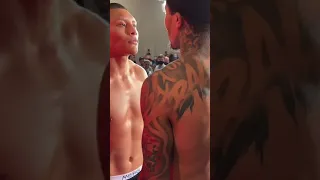 GERVONTA DAVIS EMPUJA al PITBULL CRUZ después de INTENSO cara cara. #shorts 🥊