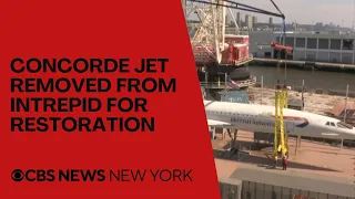 Concorde jet removed from Intrepid Museum for restoration