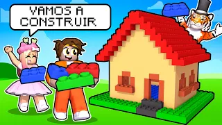 ¡JUGAMOS CON BLOQUES DE LEGO EN ROBLOX! 🤯 🟥 | SRGATO Y LA FAMILIA NOOB CONSTRUYEN UNA CASA DE LEGO