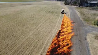 burning the hay field