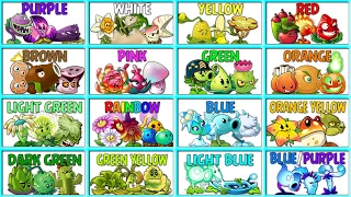 Random 16 Colorful Plants Battlez - Who Will Win? - PvZ 2 Team Plant vs Team Plant