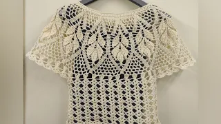 Crochet spring top for women and girls / size- M to XL.( with English subtitle)