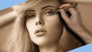 Scarlett Johansson | Coloured Pencil | Airbrush