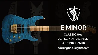 Classic 80s Def Leppard Style Backing Track in E Minor | 100 BPM