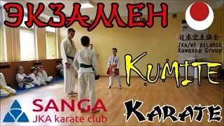 Экзамен по каратэ. Поединки-КУМИТЭ. JKA Belarus. Karate test. Kumite