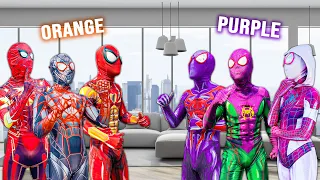 PRO 6 SPIDER-MAN & SPIDER-GIRL || PURPLE or ORANGE Suit ??? ( Comedy Battle Mini Games )