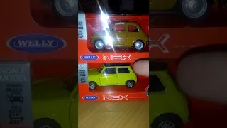 MINI 1300  Y  FIAT 500 CLASICOS DE LA MARCA WELLY DE  ESCALA 1:32 MUY DETALLADOS Y RETROFRICCION