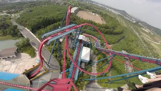 Diving Coaster Happy Valley, Shanghai, China POV Front Seat B&M Full track