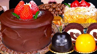 ASMR STRAWBERRY CHOCOLATE CAKE MALTESERS MAGNUM ICE CREAM NUTELLA DESSERT MUKBANG 먹방咀嚼音EATING SOUNDS